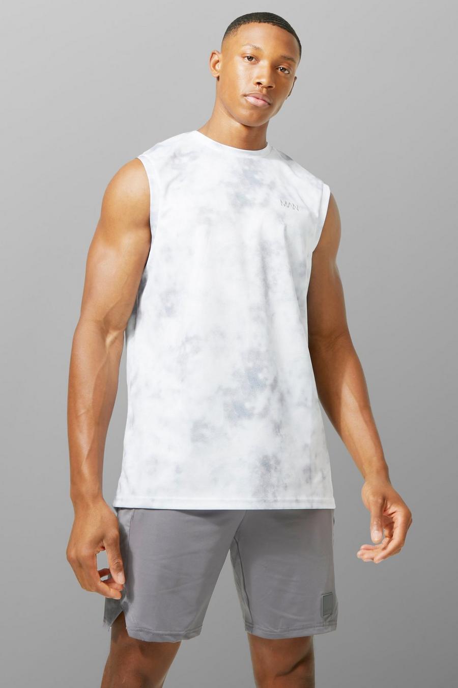 Ice grey Man Active Tie Dye Performance Vest image number 1