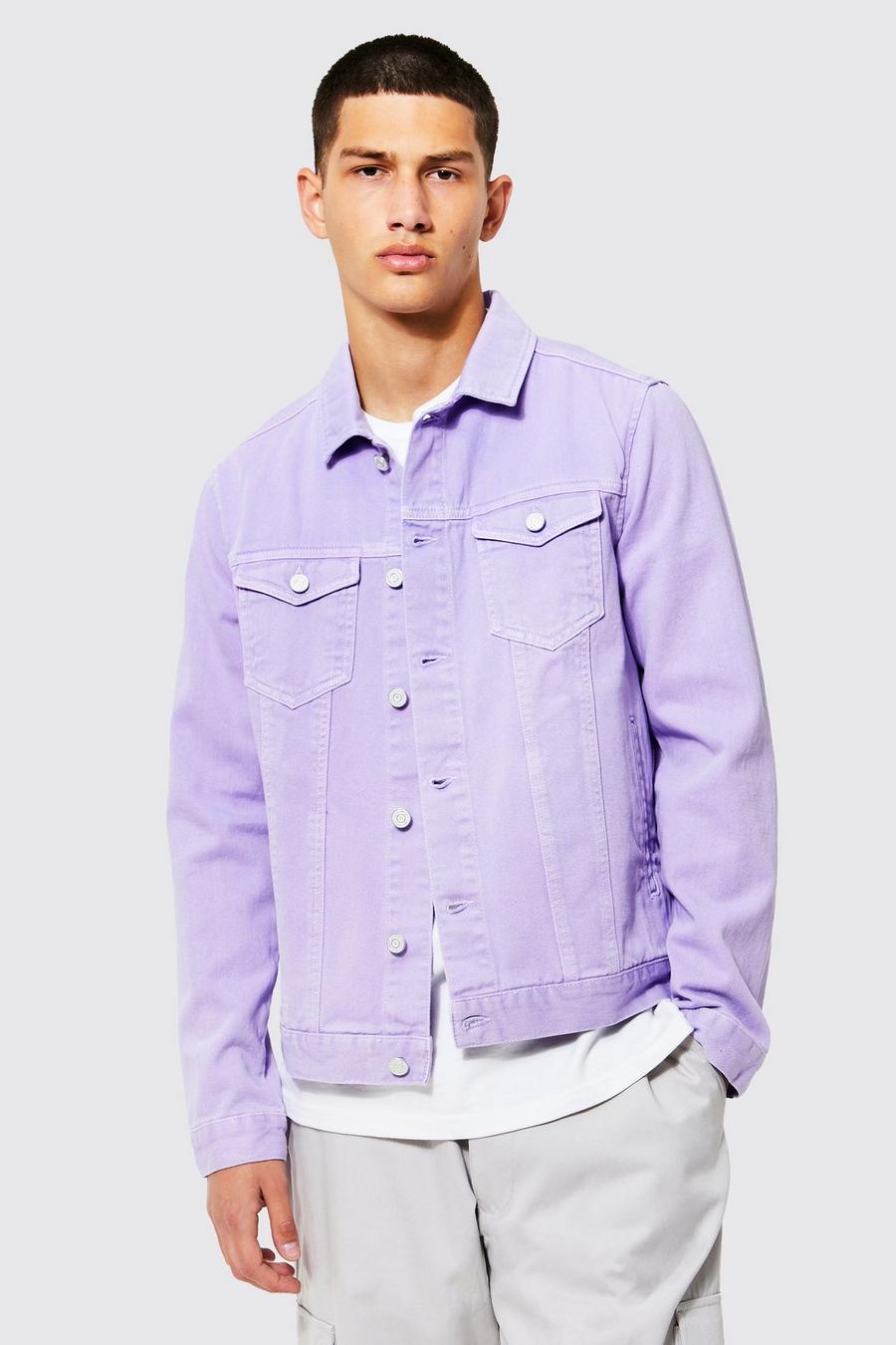 Ultra violet Regular Overdye Washed Denim Jacket image number 1