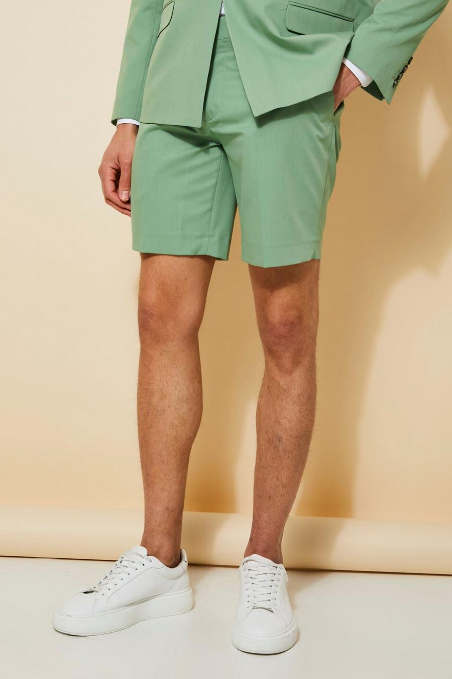 Slim-Fit Anzug-Shorts, Sage image number 1