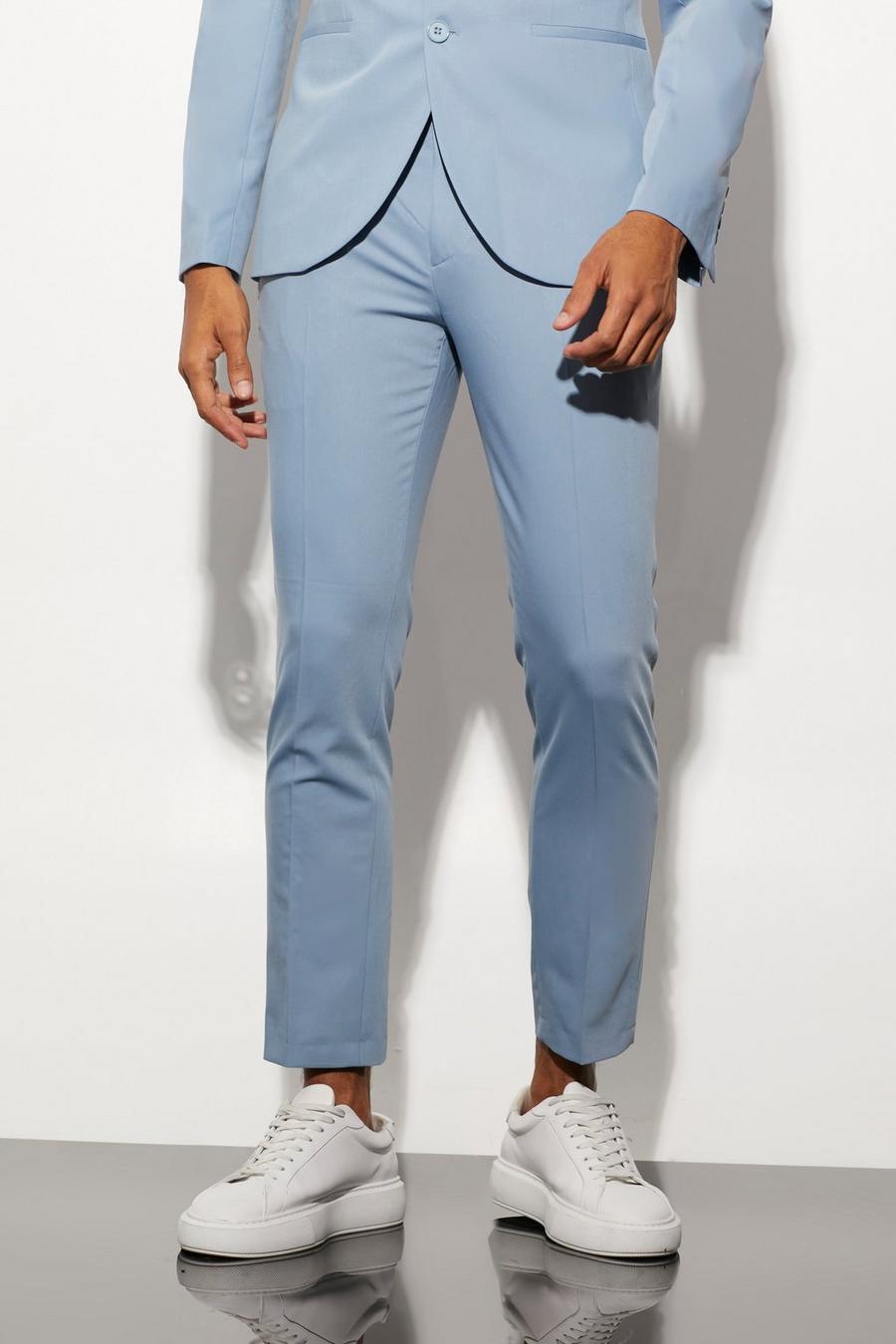 Light blue Crop Suit Trousers 