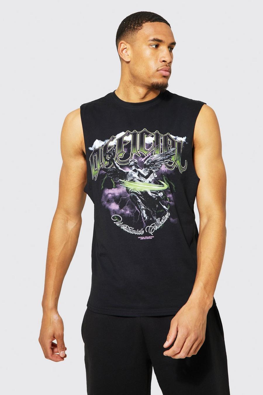 Black Tall Official Standbeeld Tank Top Met Grote Armgaten image number 1
