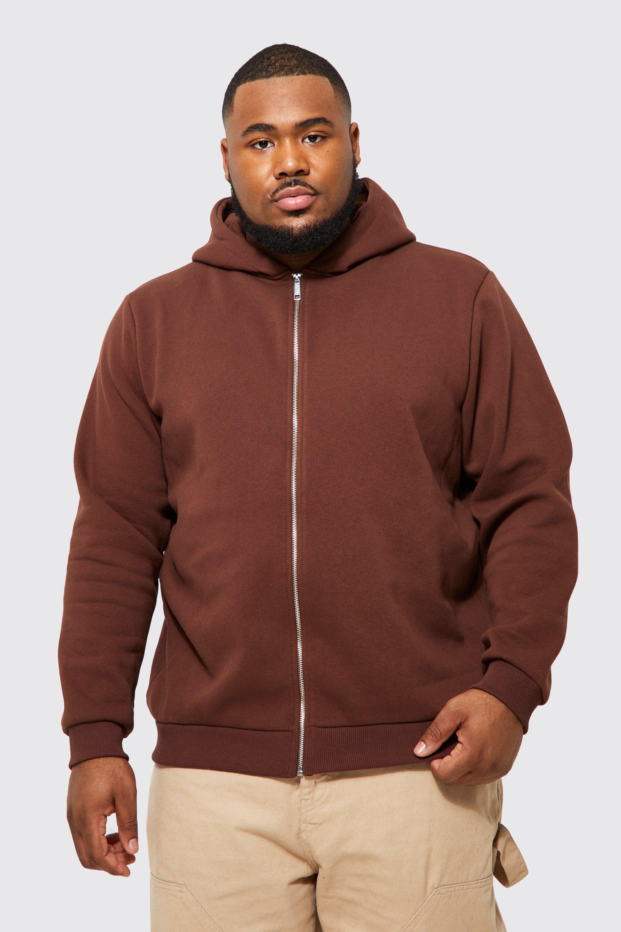 Men’s Chocolate Brown Polyester Fleece Jacket 3X 3XL Full Zip JOHNSON PRODUCTS 