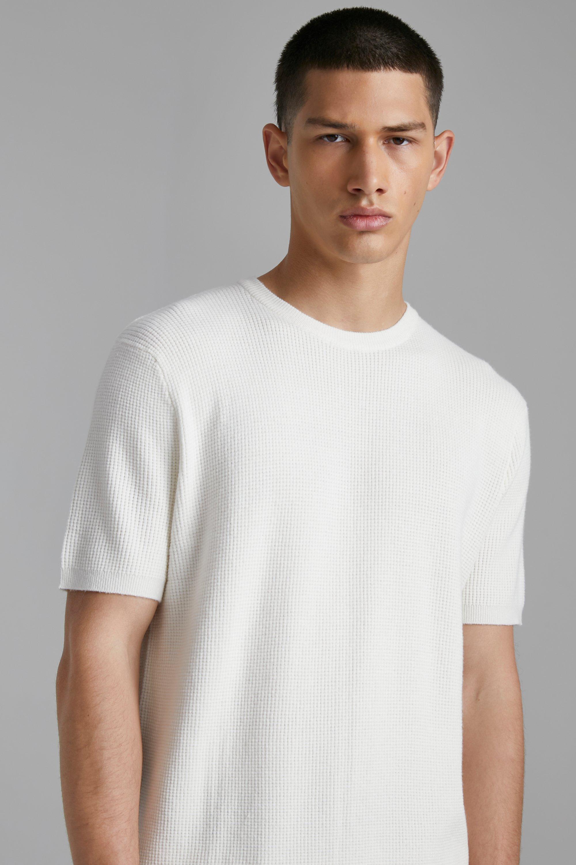 Textured-knit Shirt - White - Men