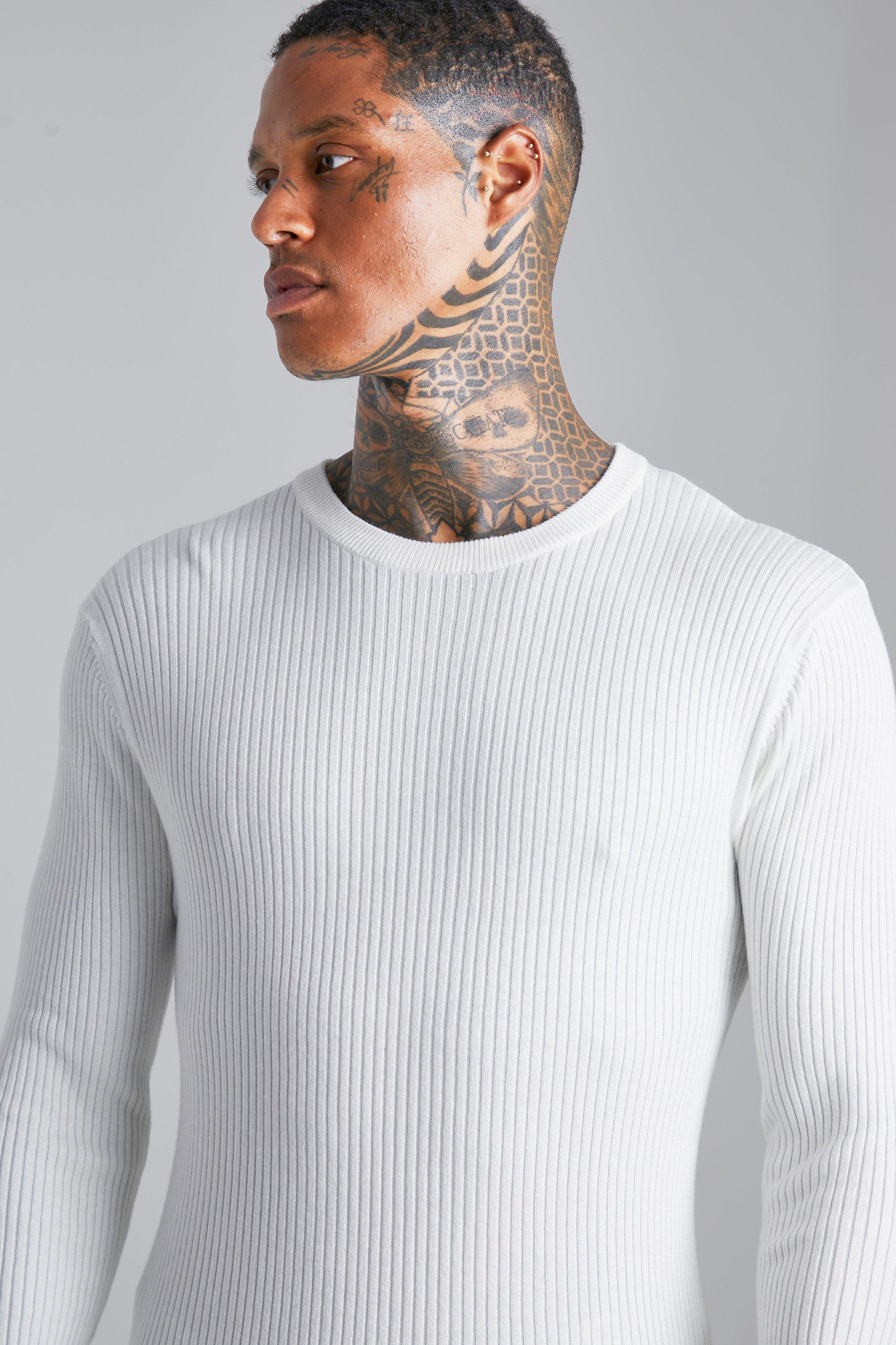 Muscle Roll Neck Ribbed Jumper