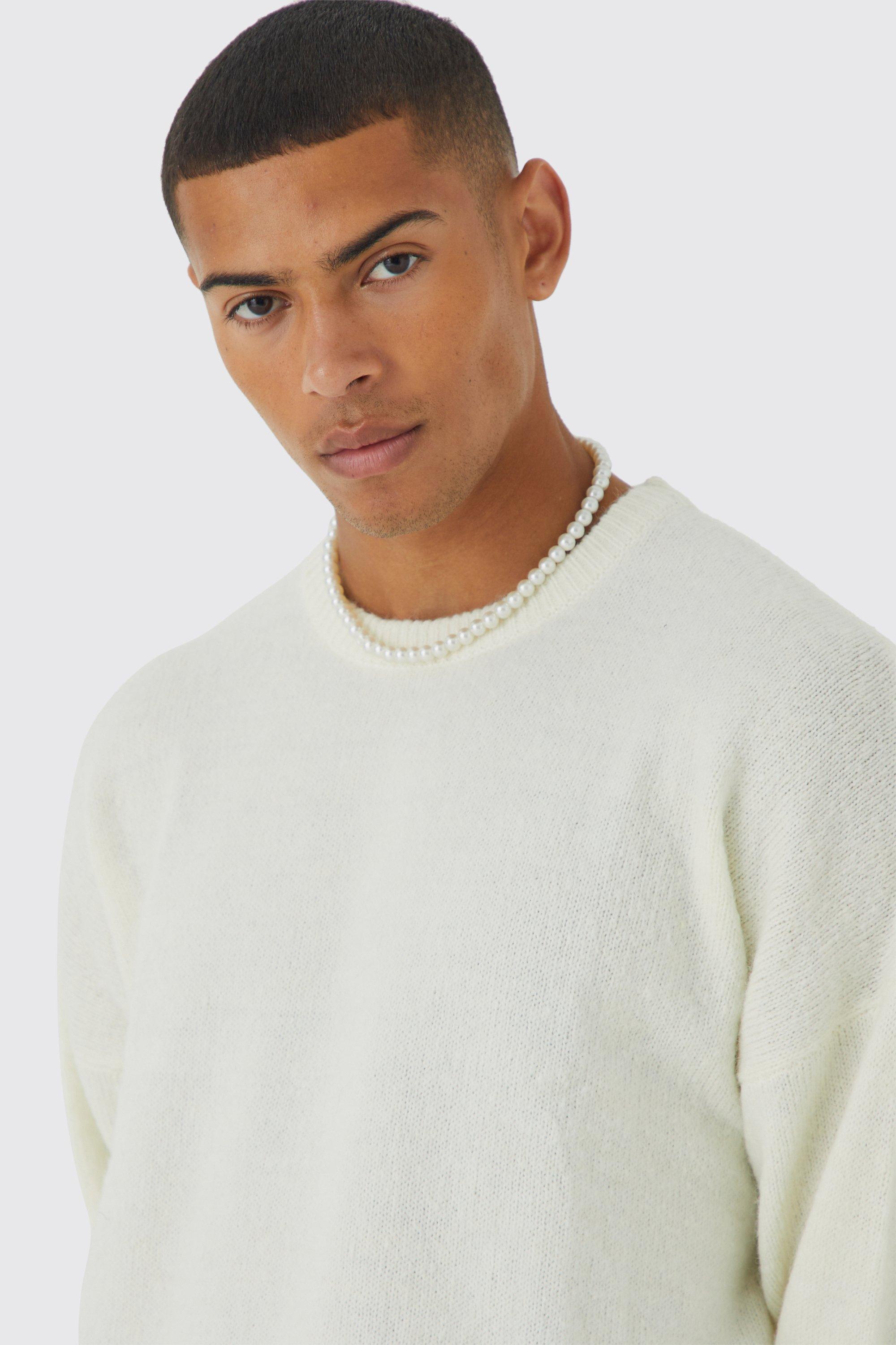 Oversized Brushed Yarn Crew Neck Jumper boohoo