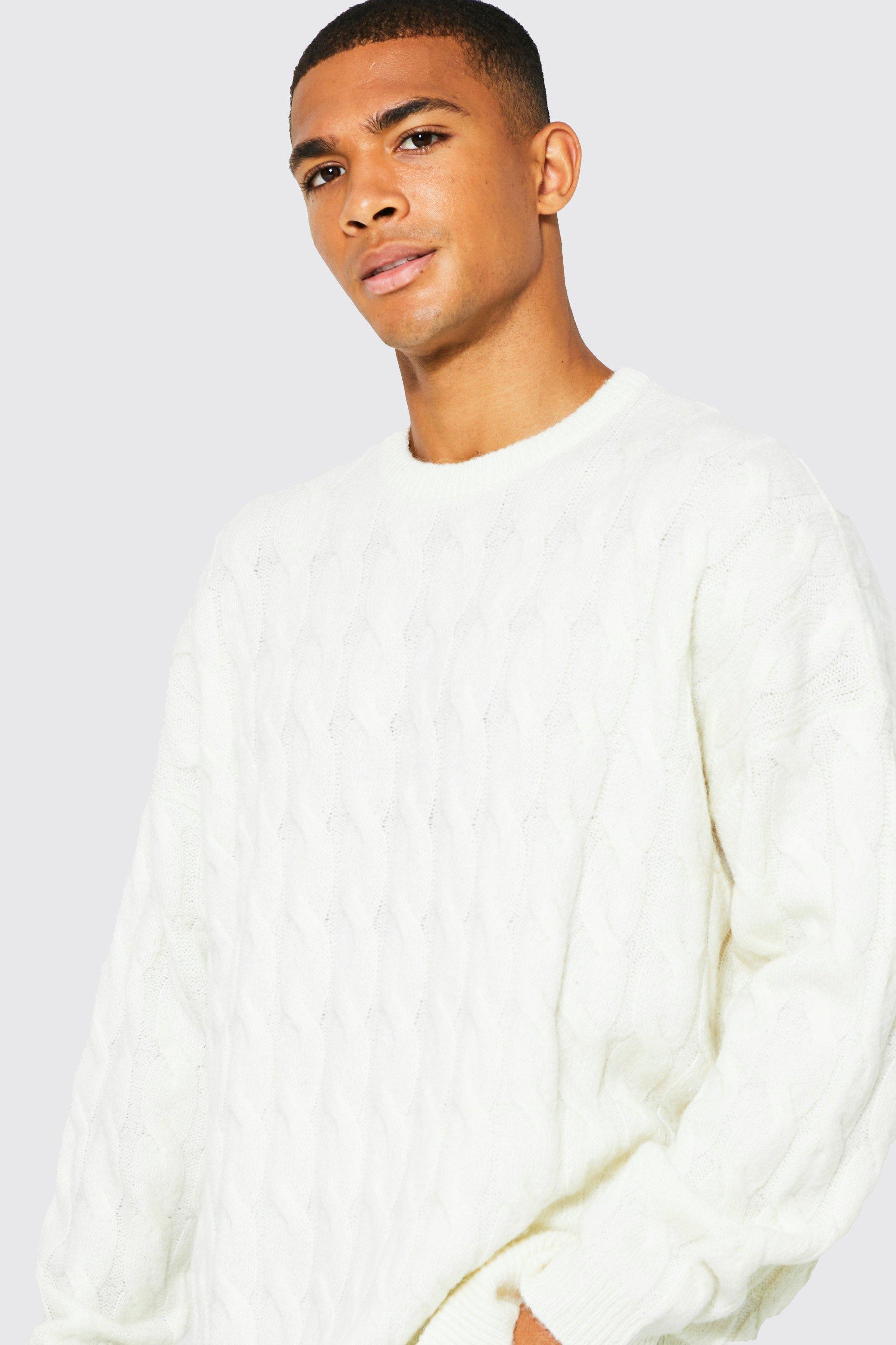 Oversized Brushed Yarn Crew Neck Jumper