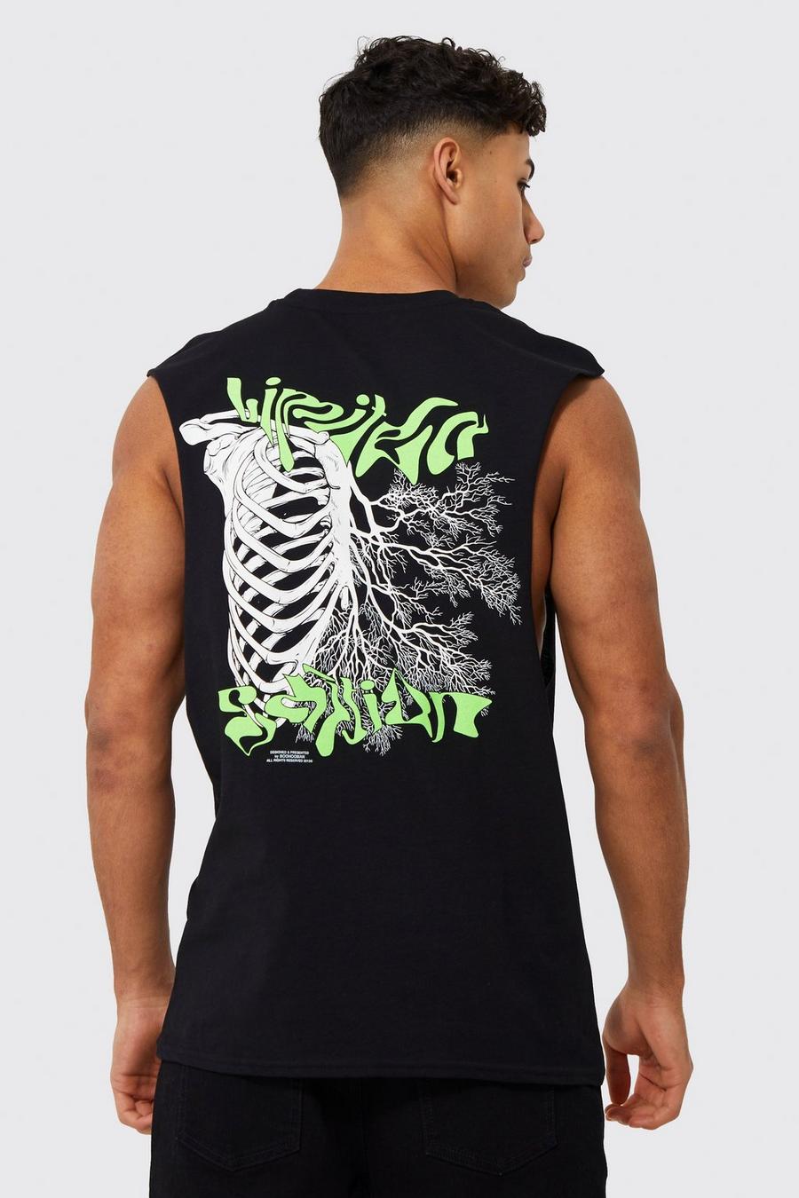 Black Limited Edition Ribcage Drop Armhole Tank image number 1