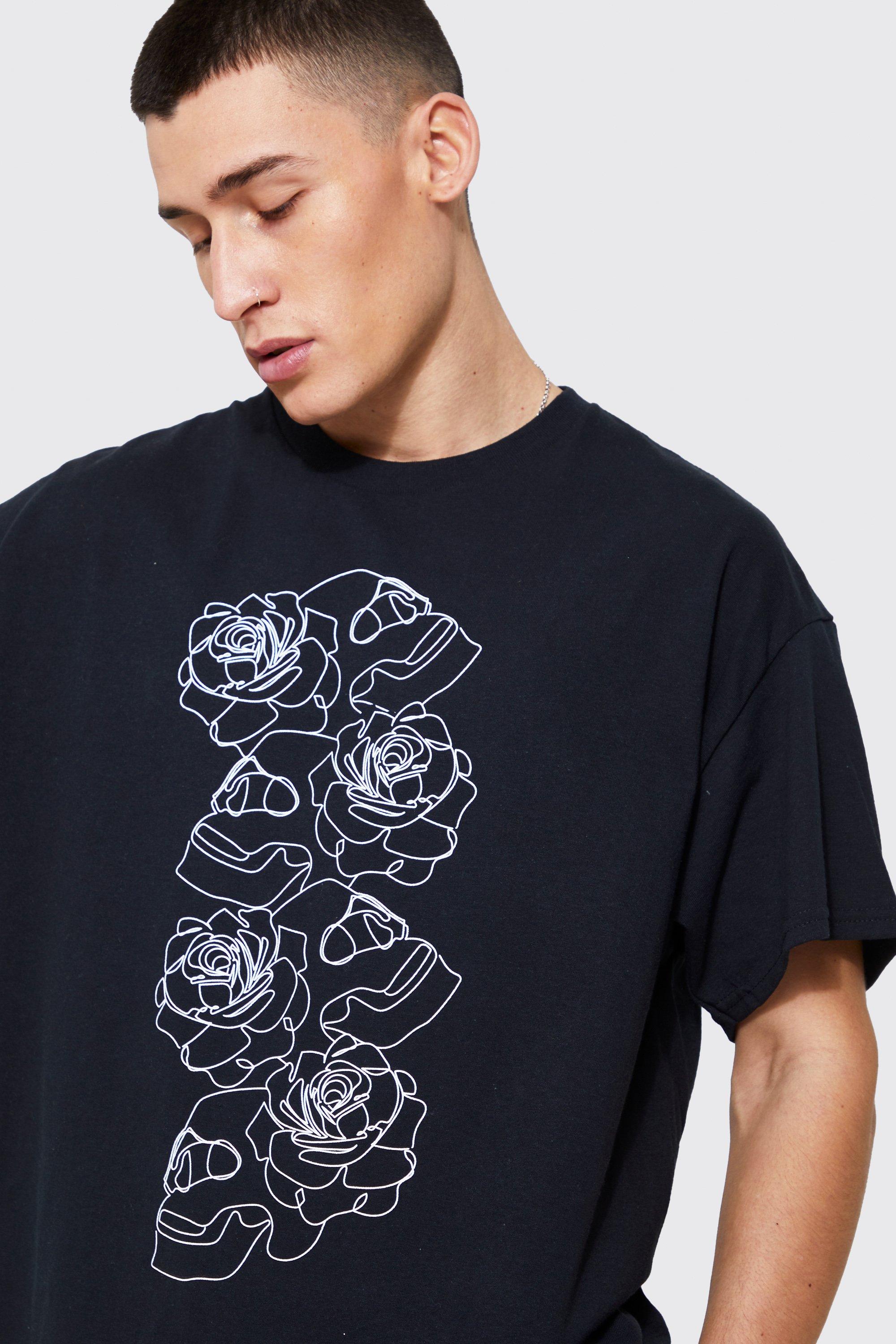 Oversized Skull Outline T shirt And Short Set boohoo DK