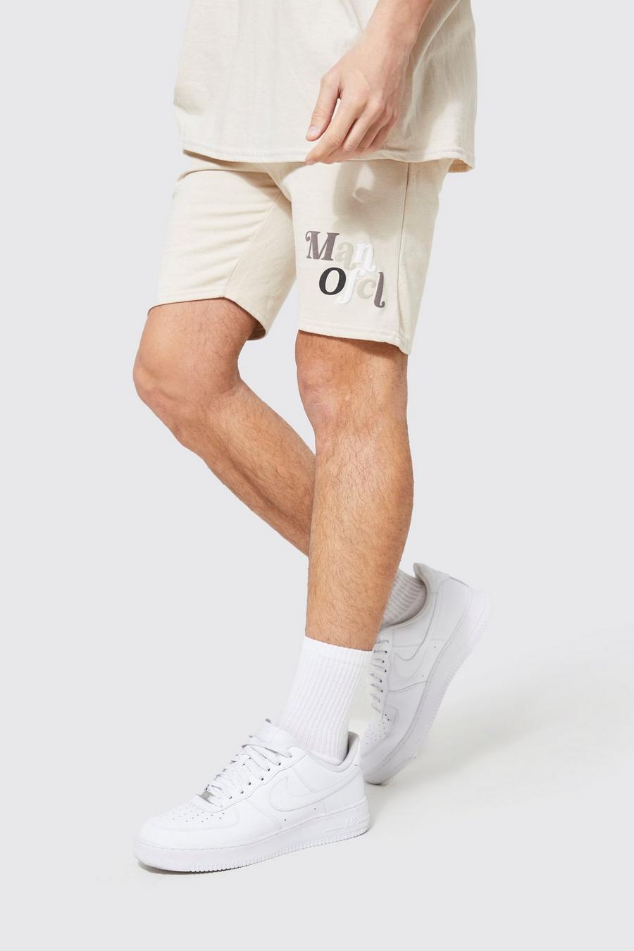 Sand Slim Mid Official Puff Print Jersey Shorts image number 1