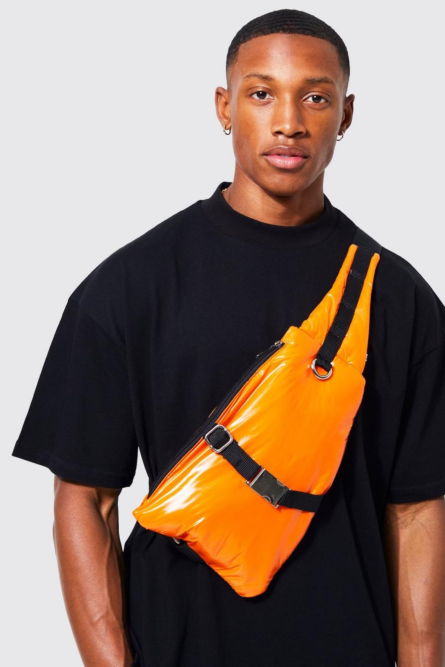 Orange Glansig väska i nylon image number 1