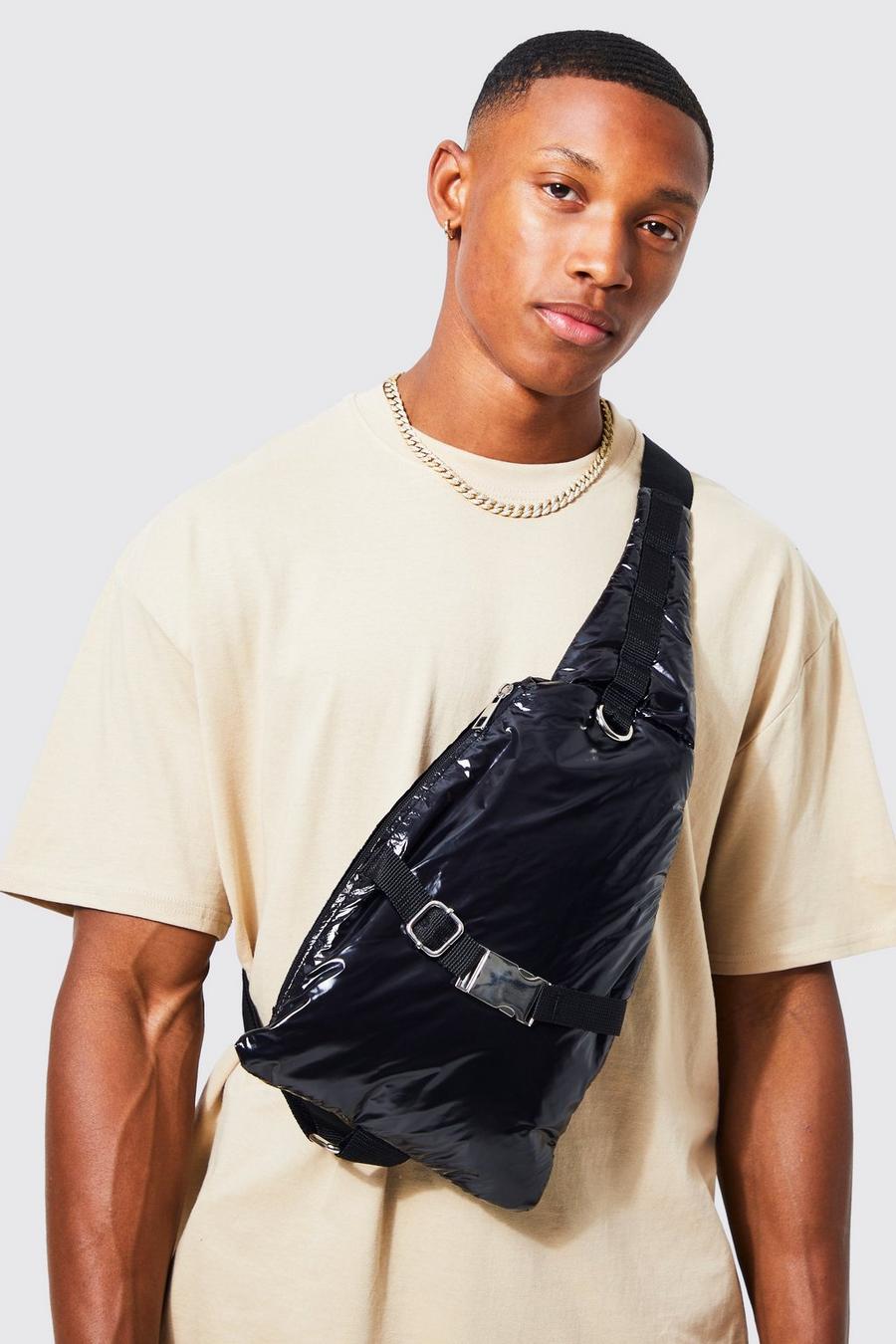 Black Glansig väska i nylon image number 1