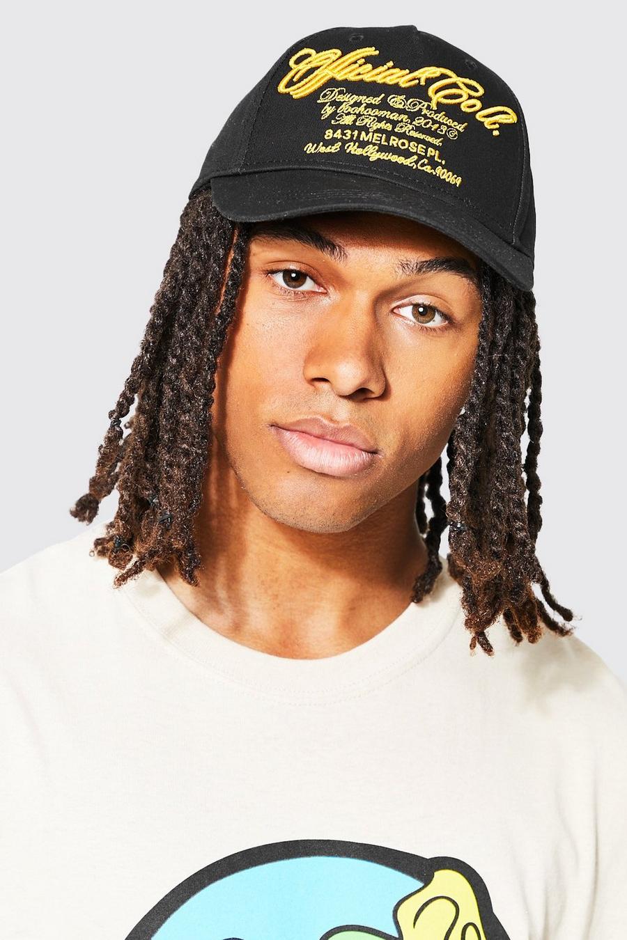 Black Official Man Embroidered Baseball Cap  image number 1