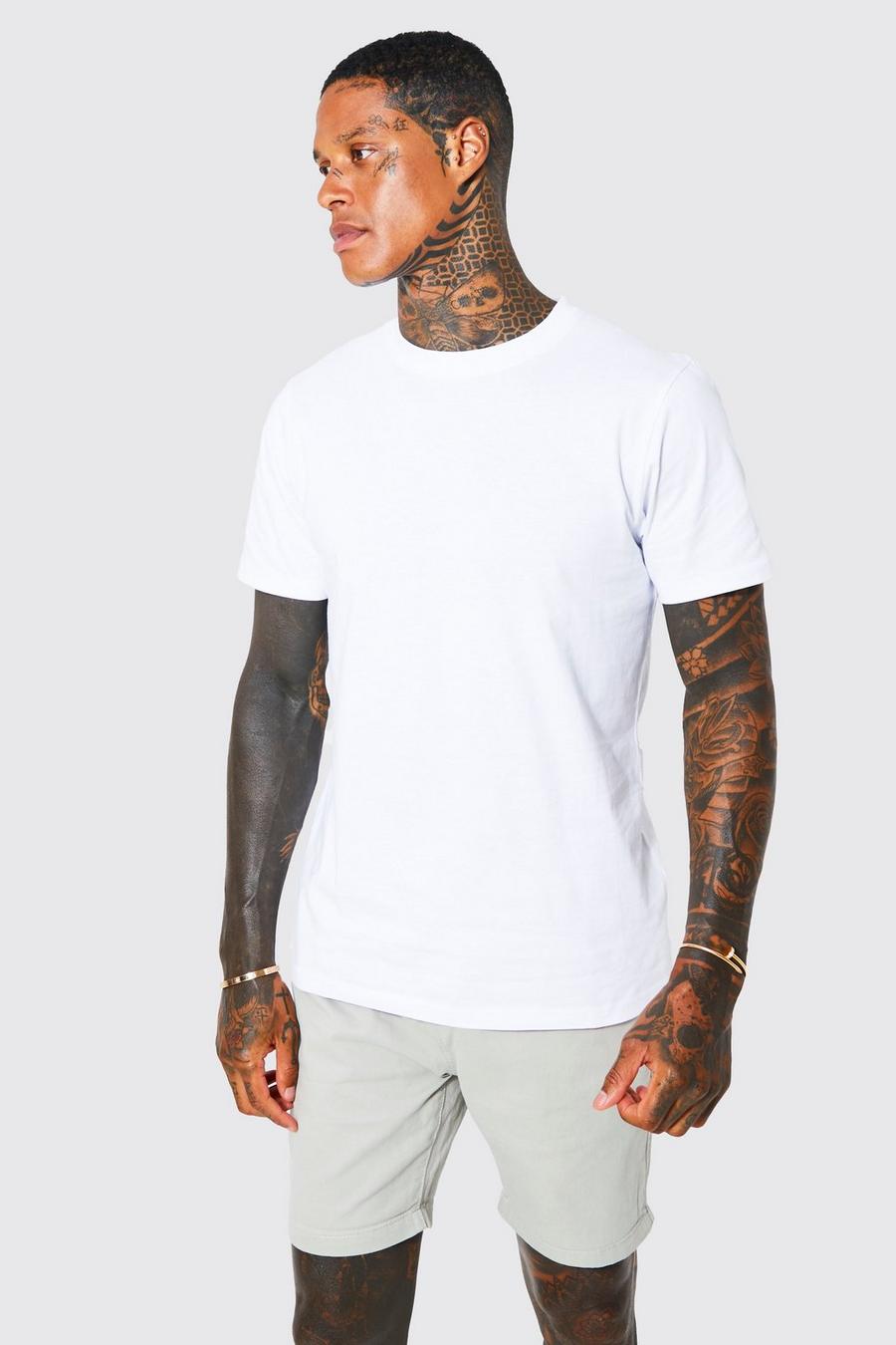 White Basic Crew Neck T-shirt image number 1
