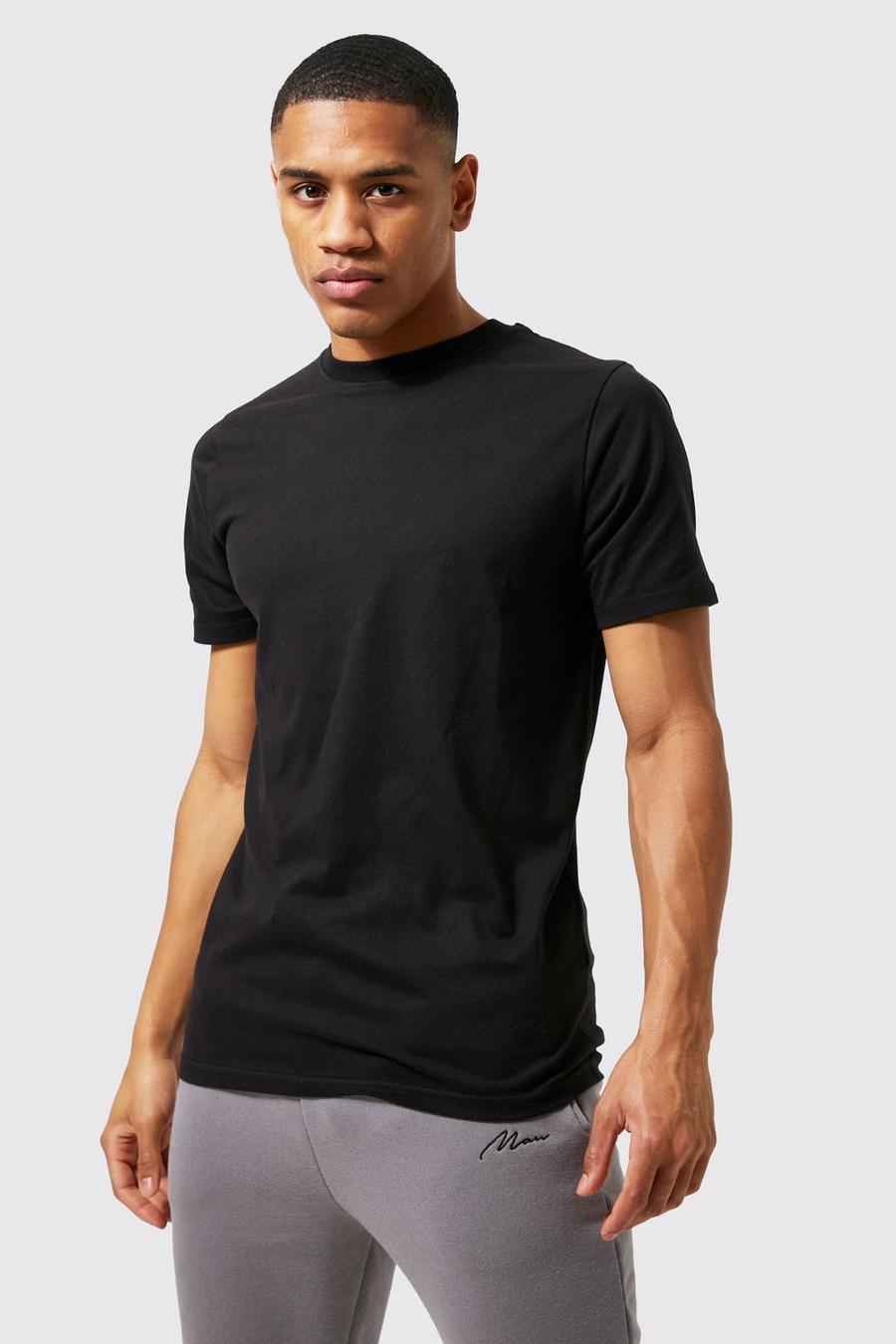 T-shirt basique à col ras-du-cou , Black image number 1