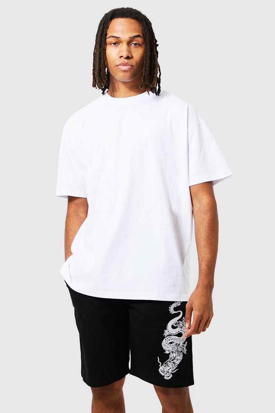 Oversize T-Shirt mit Rundhals-Ausschnitt, White image number 1