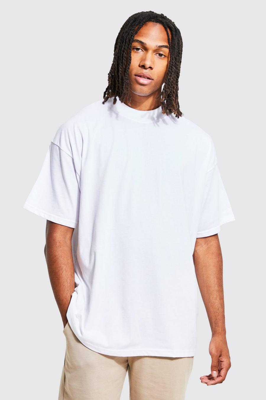 White weiß Oversized T-Shirt Met Brede Nek