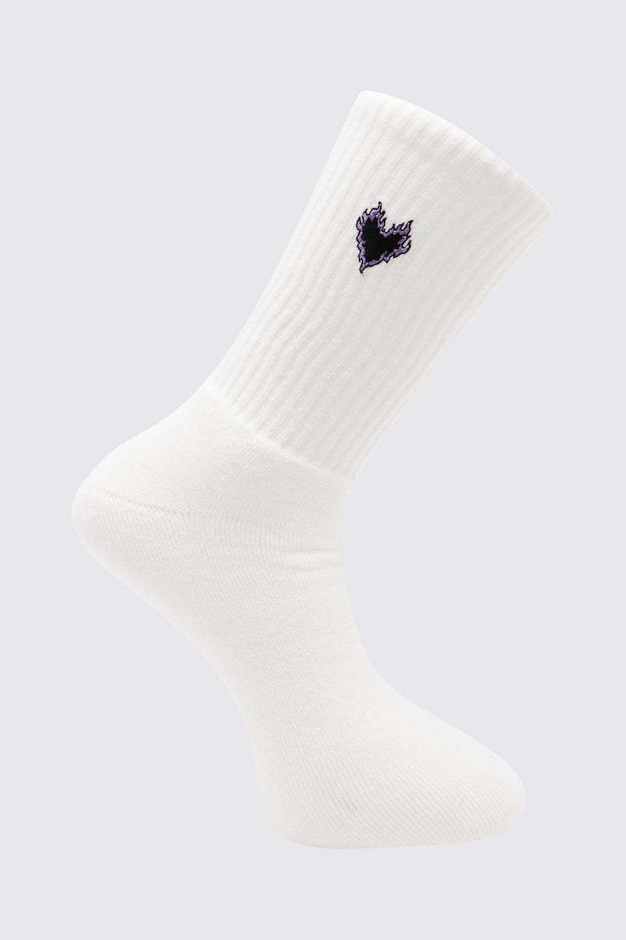 1er-Pack Socken mit Herz-Stickerei, Ecru image number 1