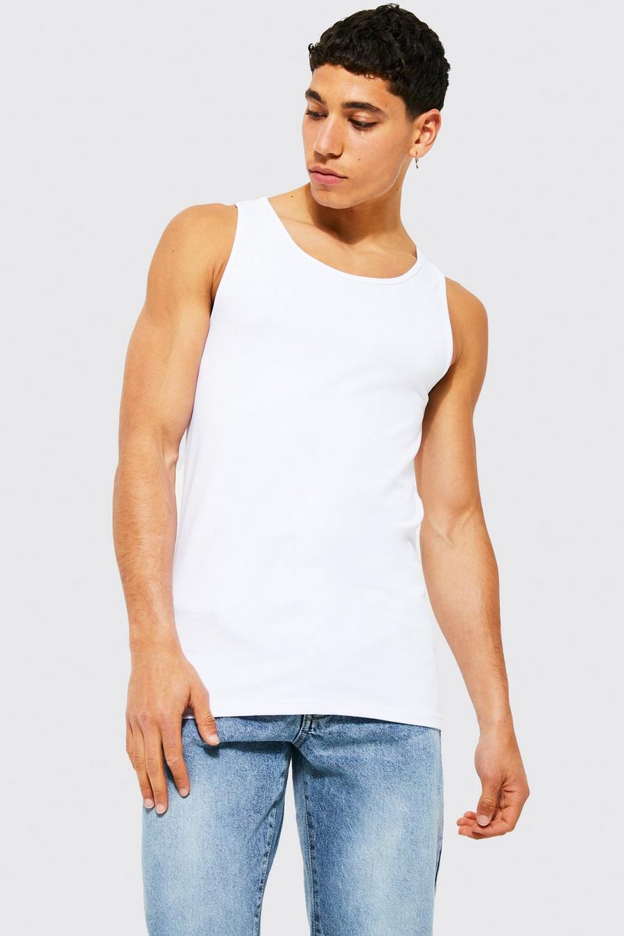 T-shirt sans manches ajusté, White image number 1