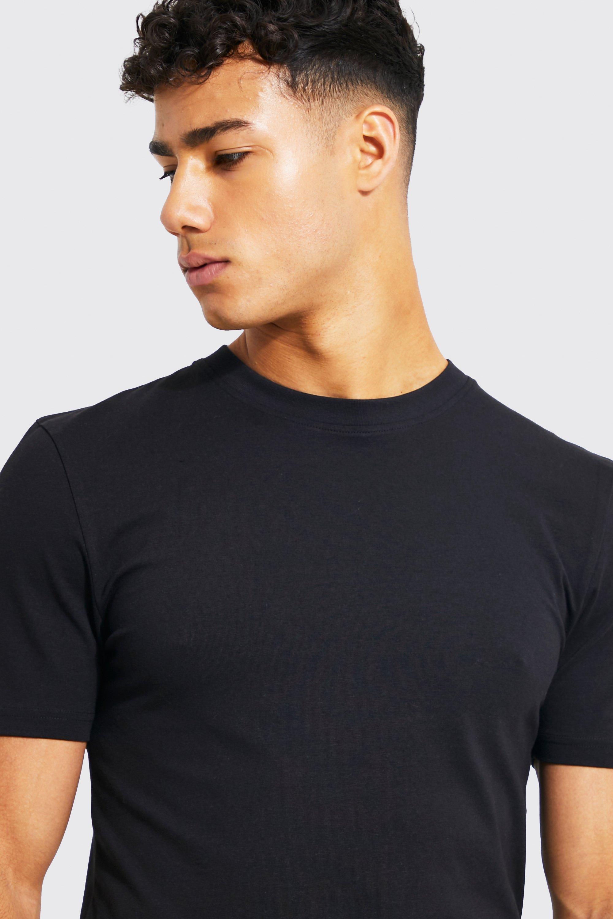 Muscle Fit Crew Neck T shirt boohoo