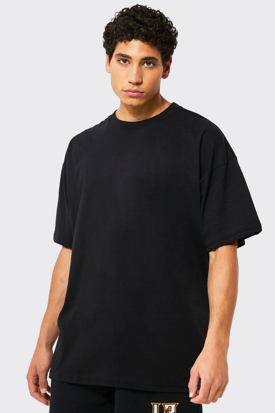 T-shirt oversize a girocollo, Black image number 1