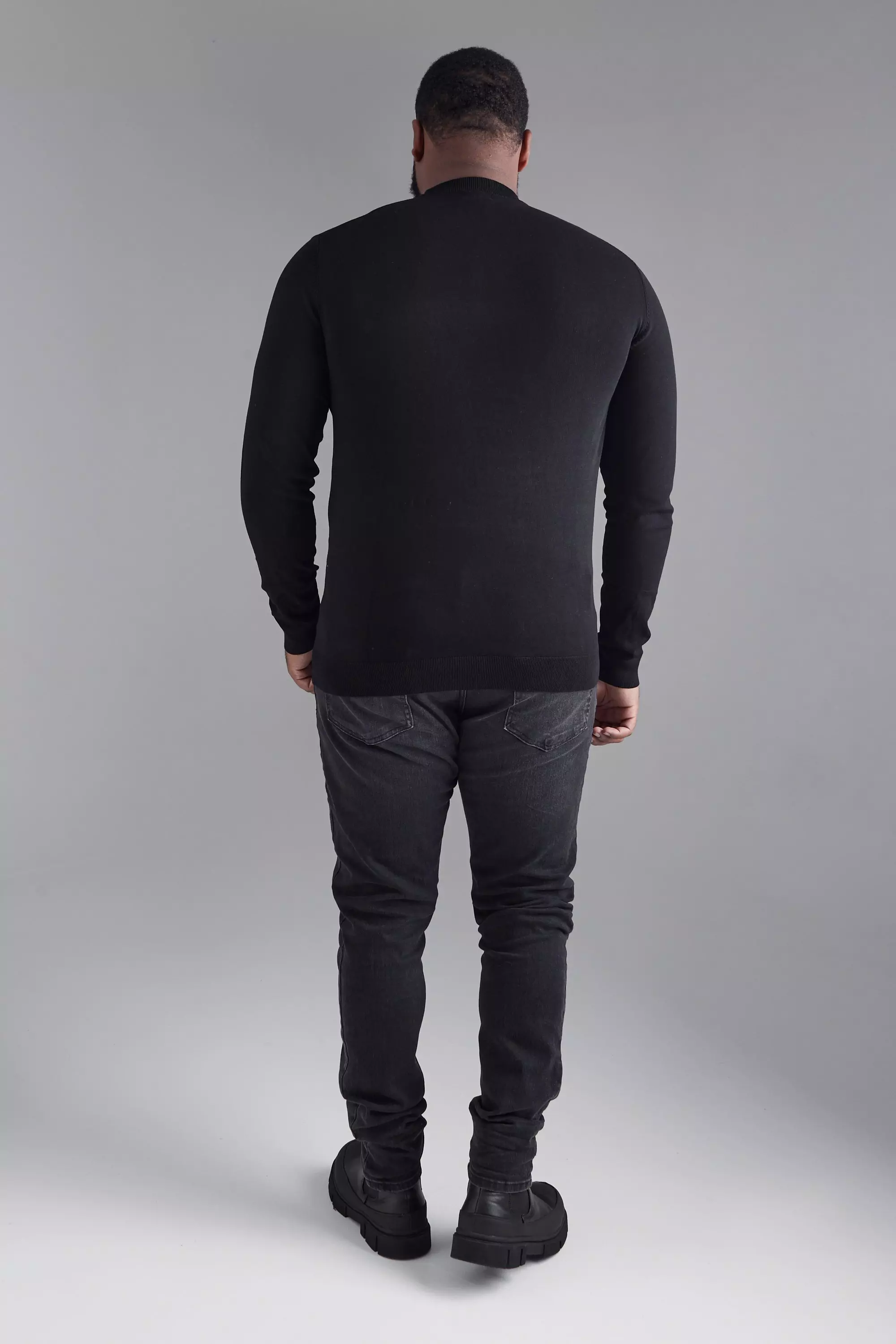 Black Plus Regular Fit Turtle Neck Jumper alternative image