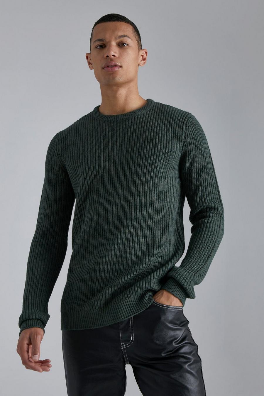 Maglione a girocollo Tall in maglia stile pescatore, Green image number 1