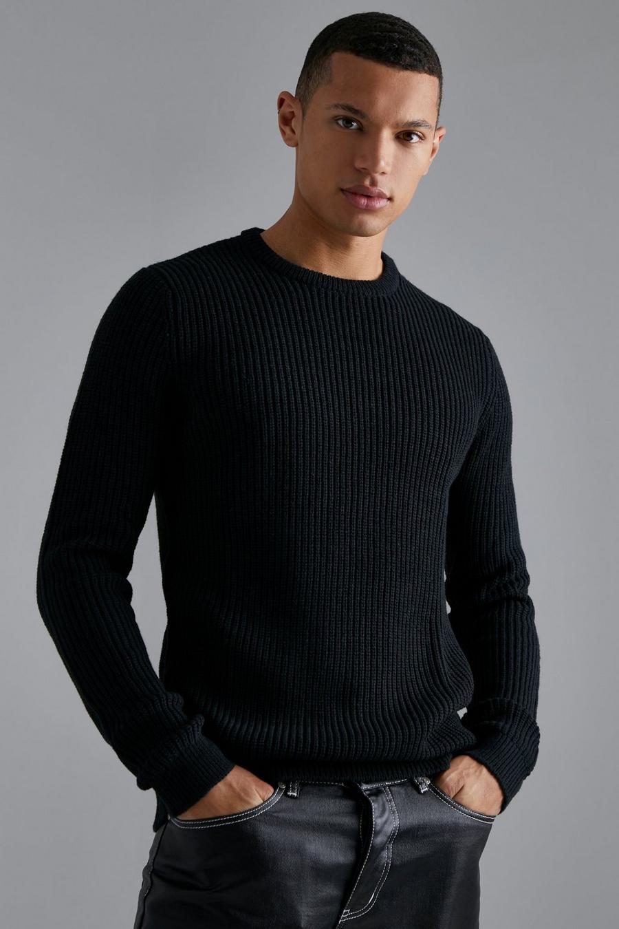 Tall Rundhals-Pullover, Black image number 1