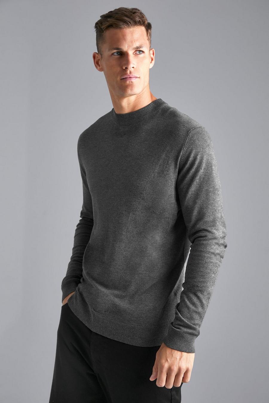 Maglione dolcevita Tall Regular Fit, Charcoal gris