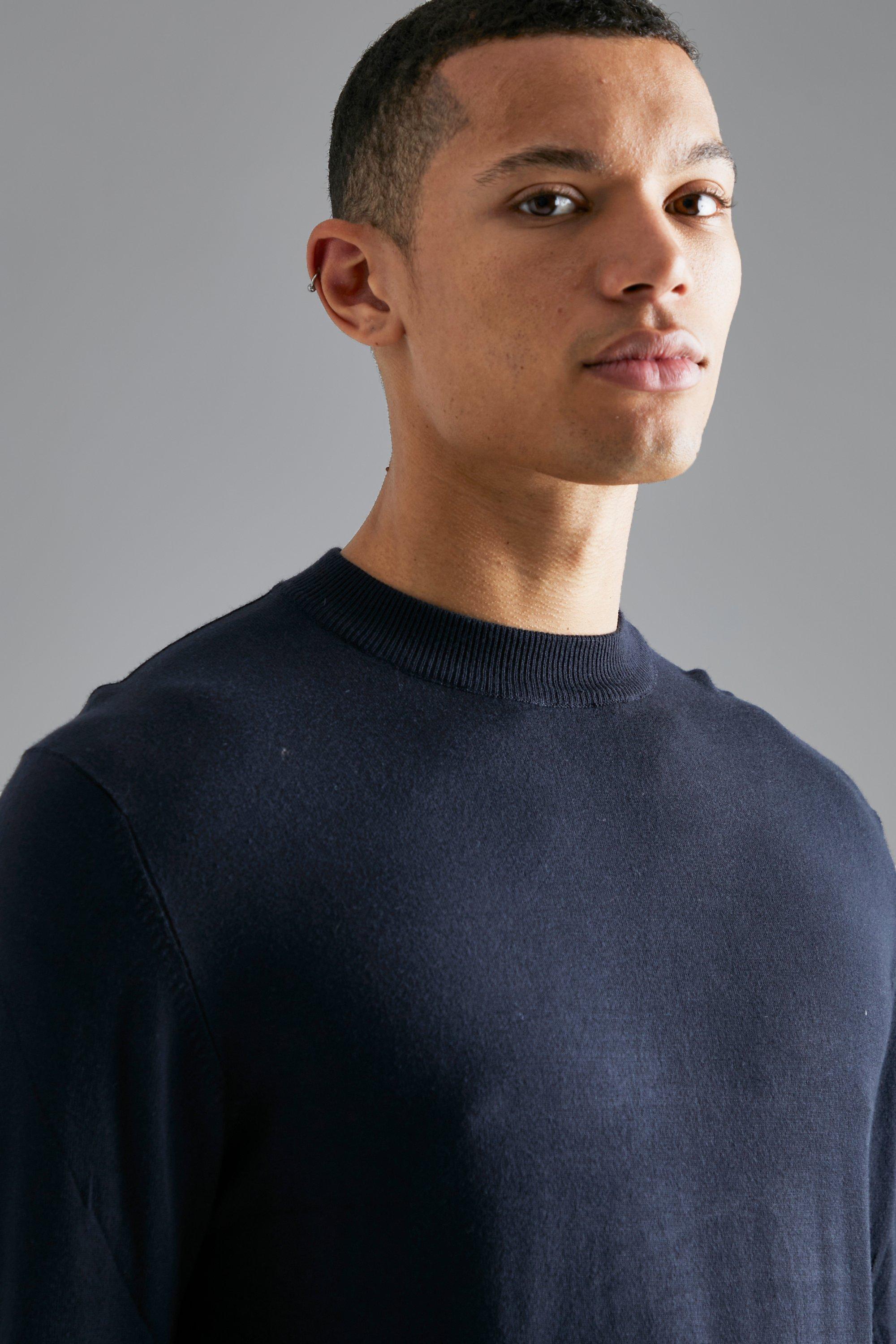 navy turtle neck jumper mens