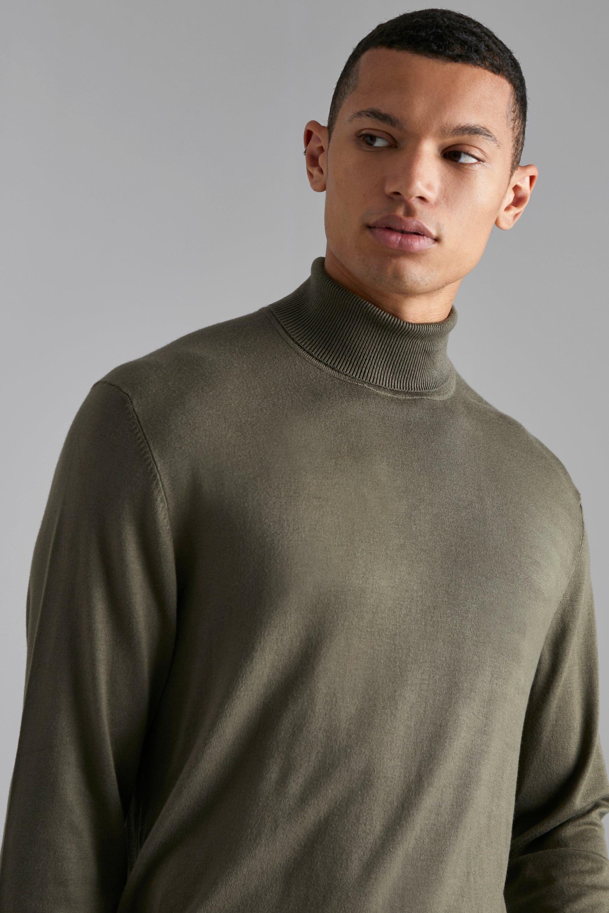 Khaki roll neck jumper store
