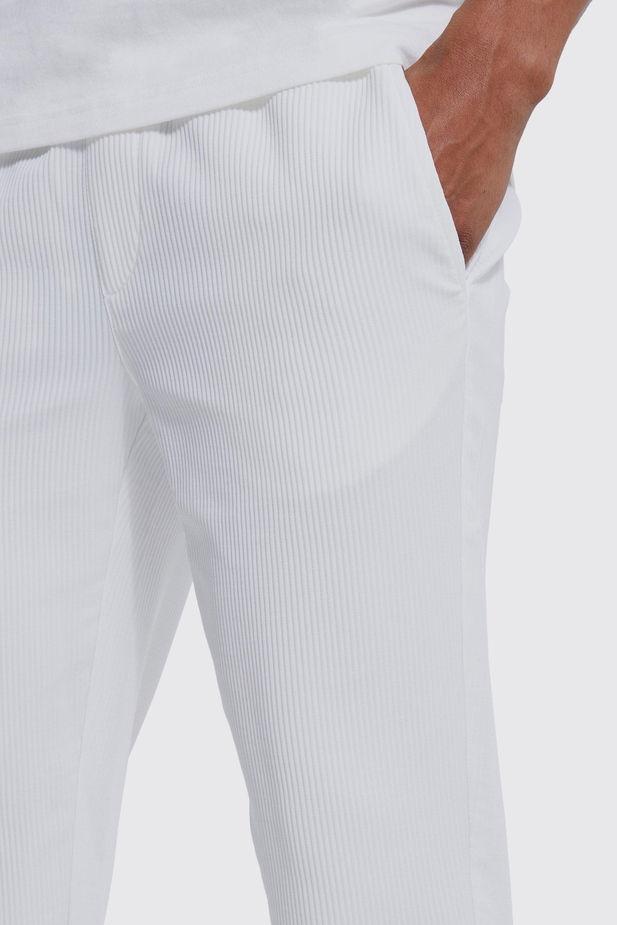 Pleated hot sale white pants