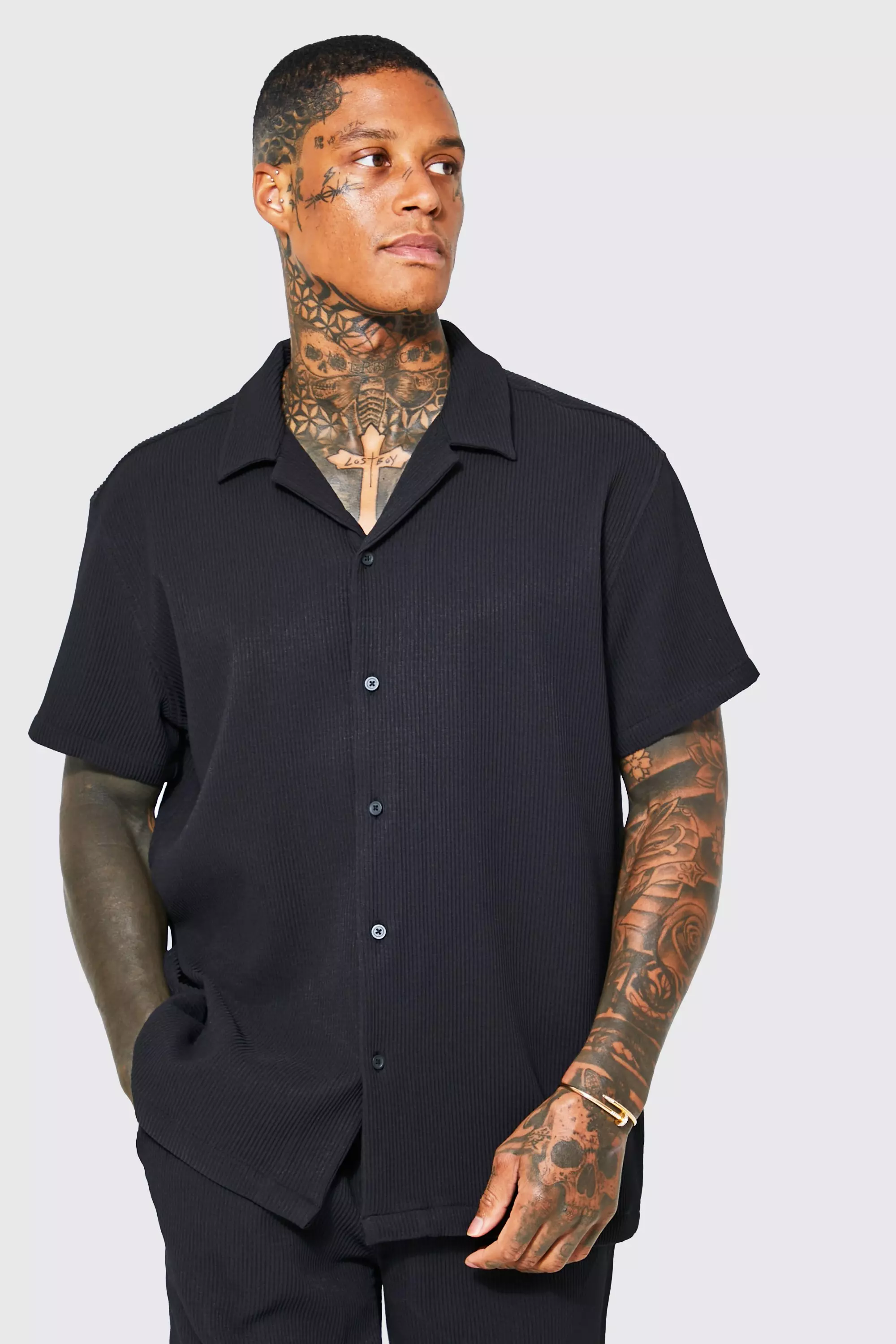 Pleated Shirt - Black