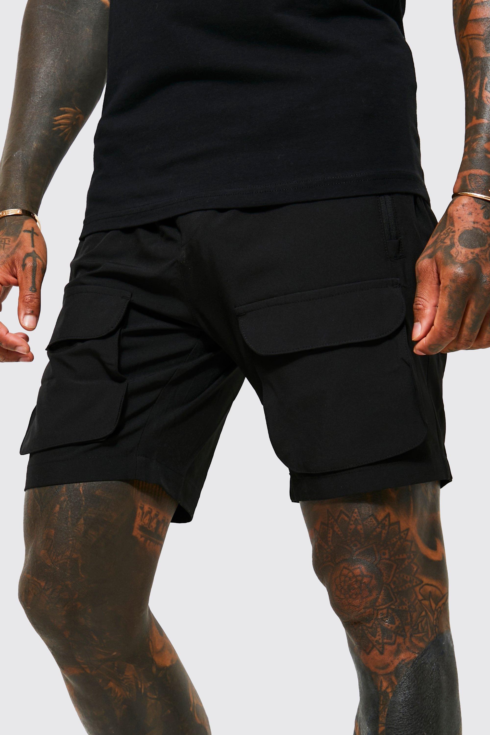 Mens cargo shorts 2025 with tech pocket