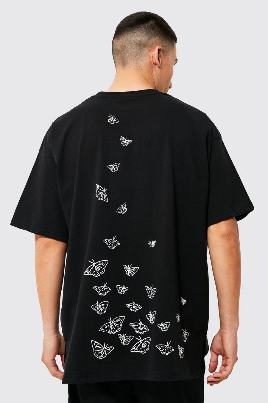 T-Shirt mit Man Schmetterlings-Print, Black image number 1