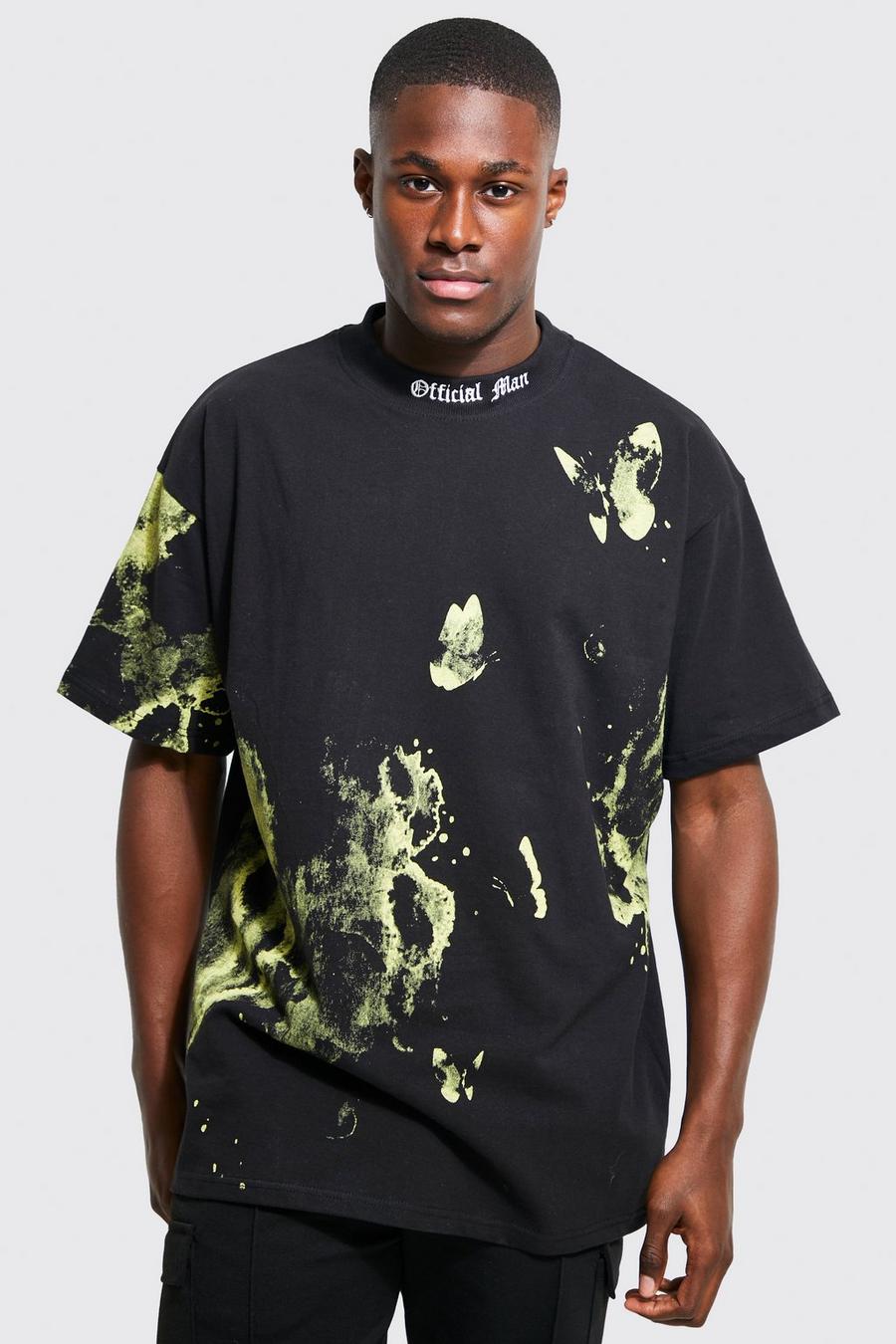 Camiseta oversize con estampado MAN Official, Black nero