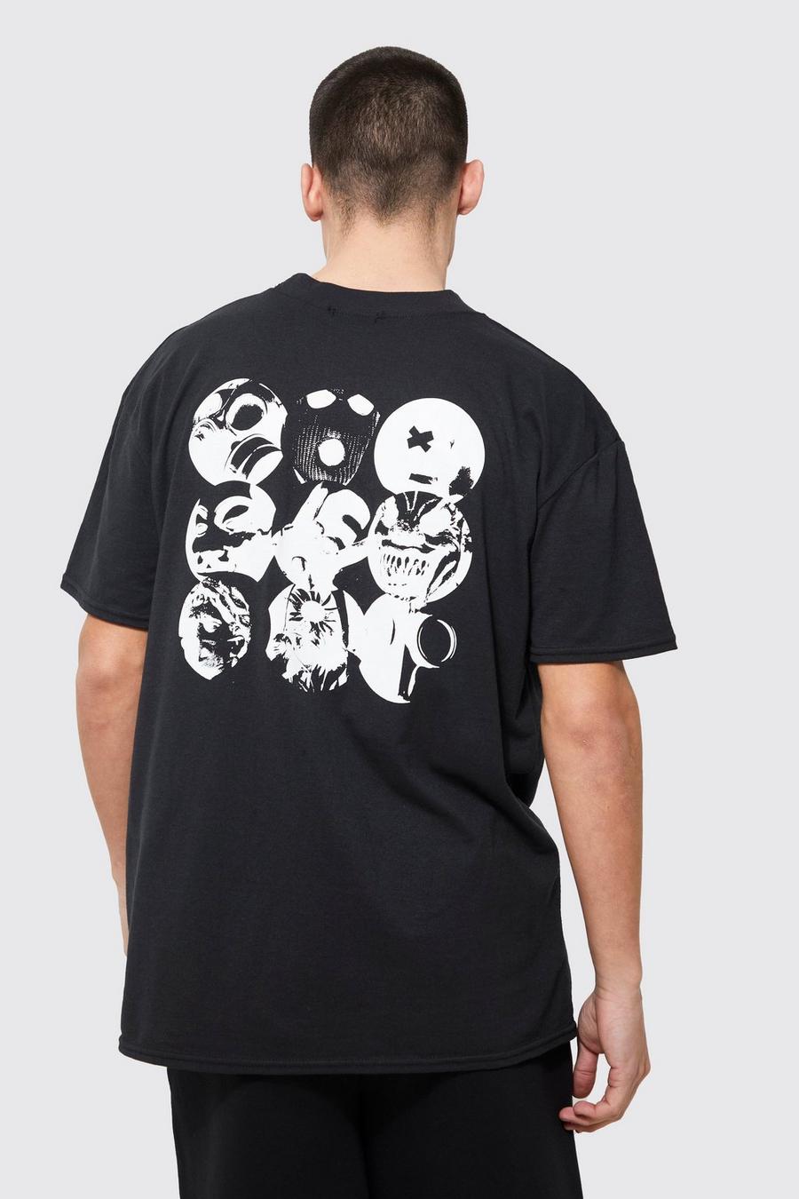 Black svart Oversized Man Official Extended Neck T-shirt