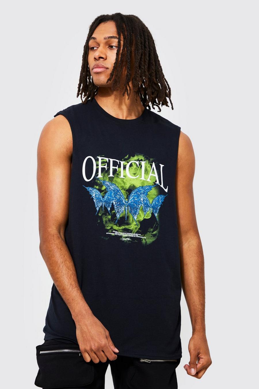 Black Oversized Official Butterfly Tank image number 1