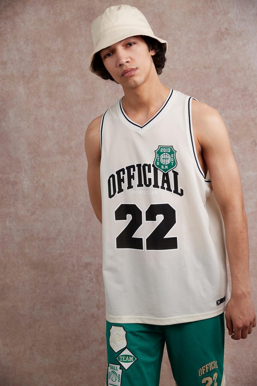 Green Oversized Official Varsity Airtex Vest image number 1