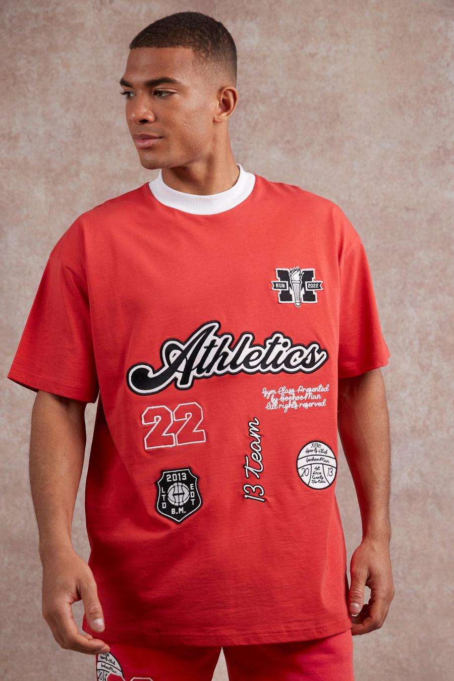 Oversize T-Shirt mit Applique, Red image number 1