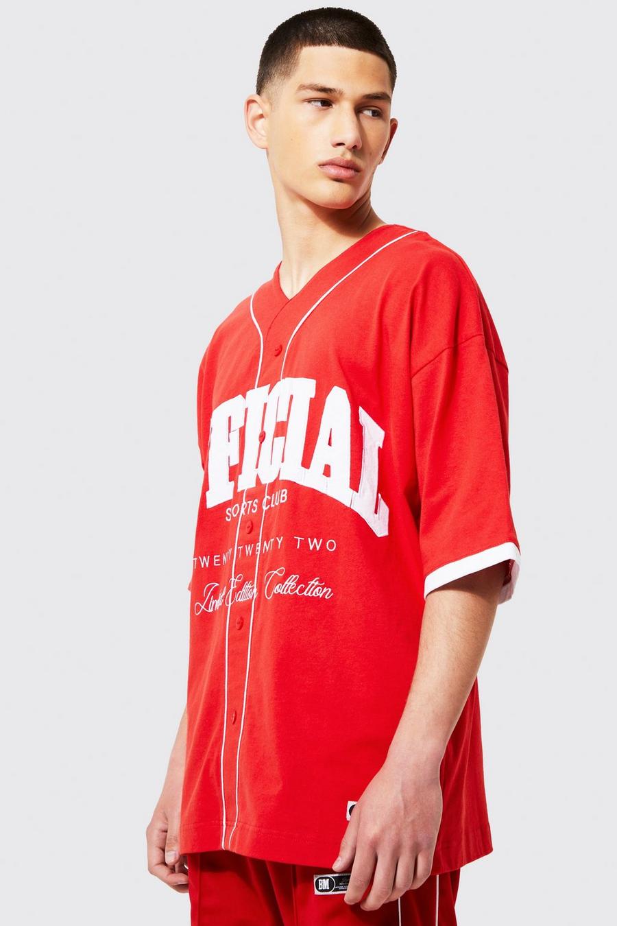 Top de baseball style universitaire - Official , Red