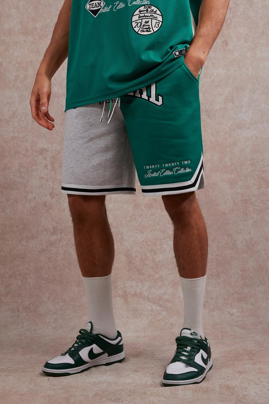 Green Official Spliced Basketball Jersey Shorts image number 1