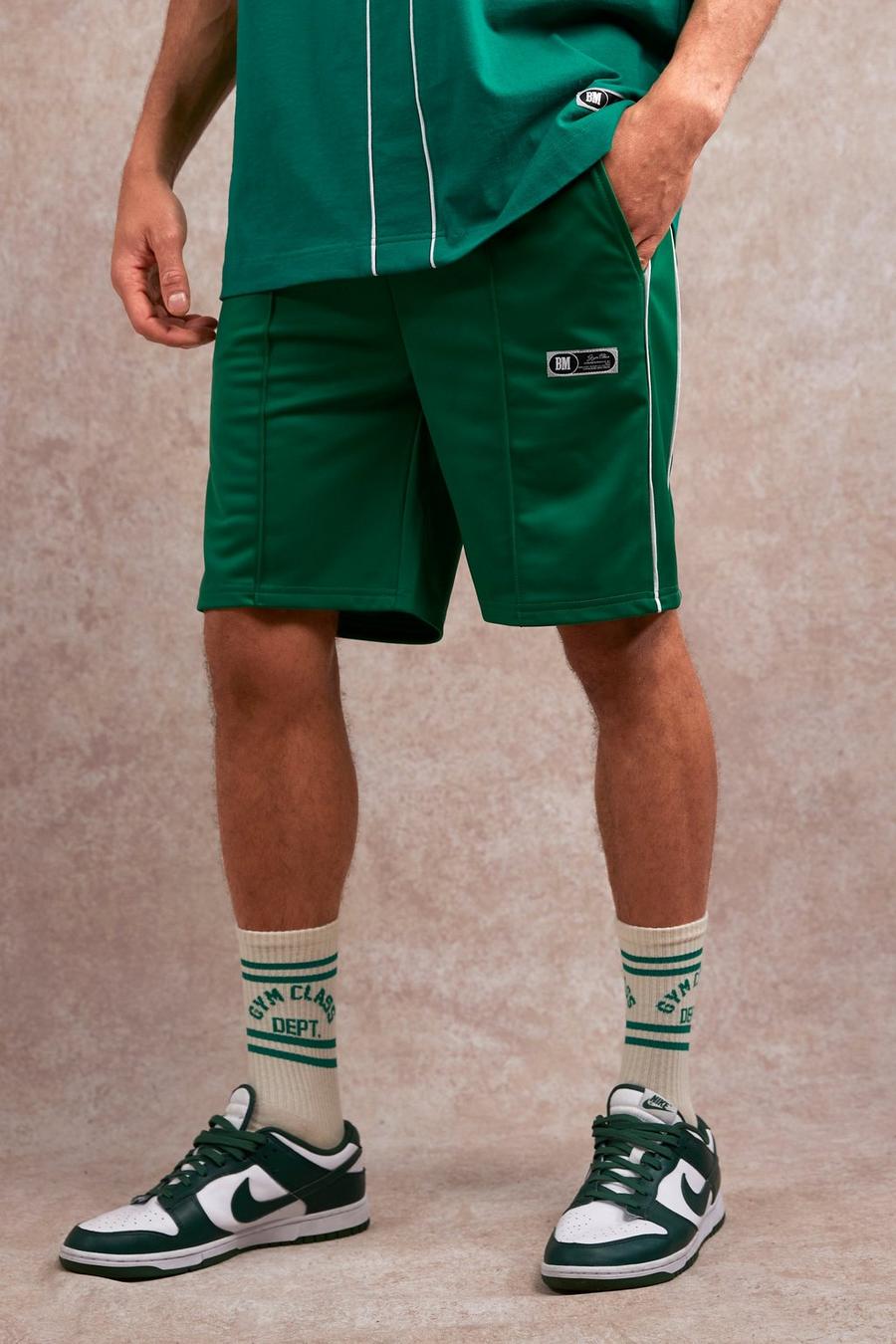 Pantalón corto holgado de tejido por urdimbre con estampado Gym Class, Green verde