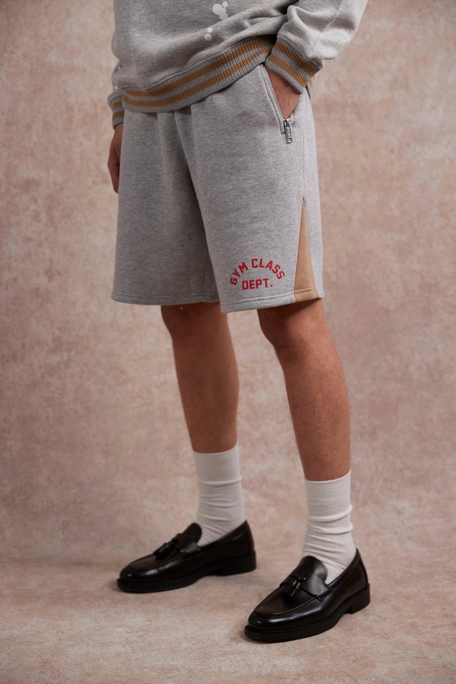 Grey marl Gym Class Paint Splatter Basketball Shorts image number 1