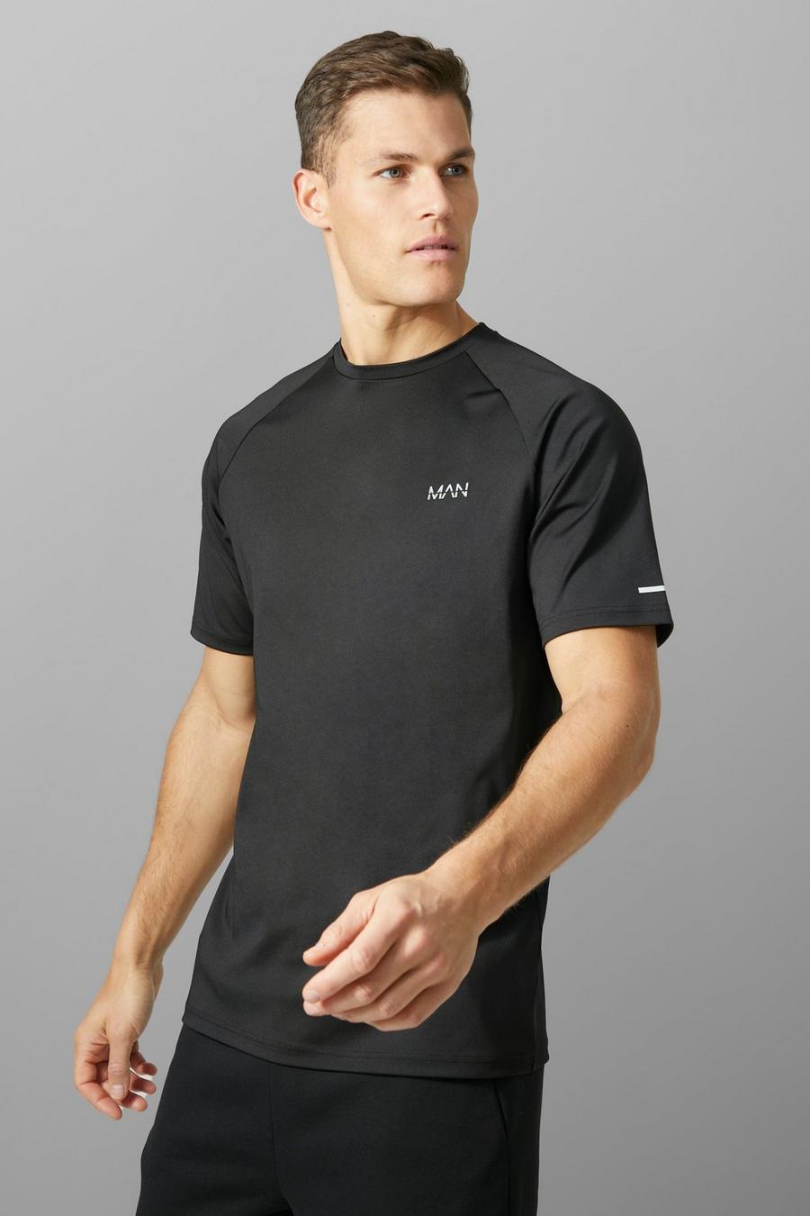 T-shirt Tall Man Active Gym con maniche raglan, Black nero