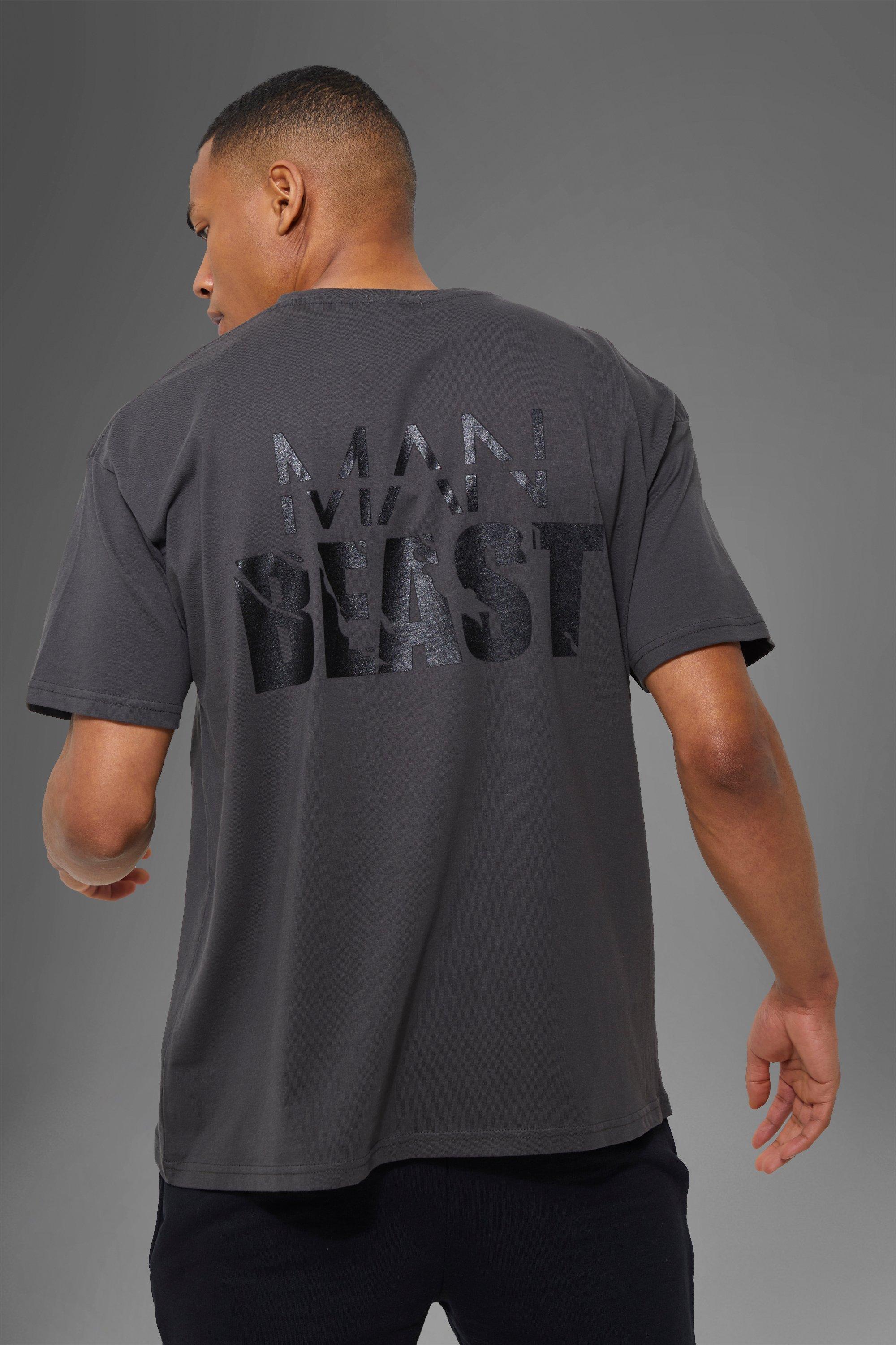 Camiseta oversize MAN Active x Beast para el gimnasio