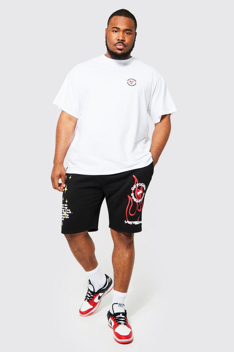 White Plus Official Flame T-shirt And Short Set