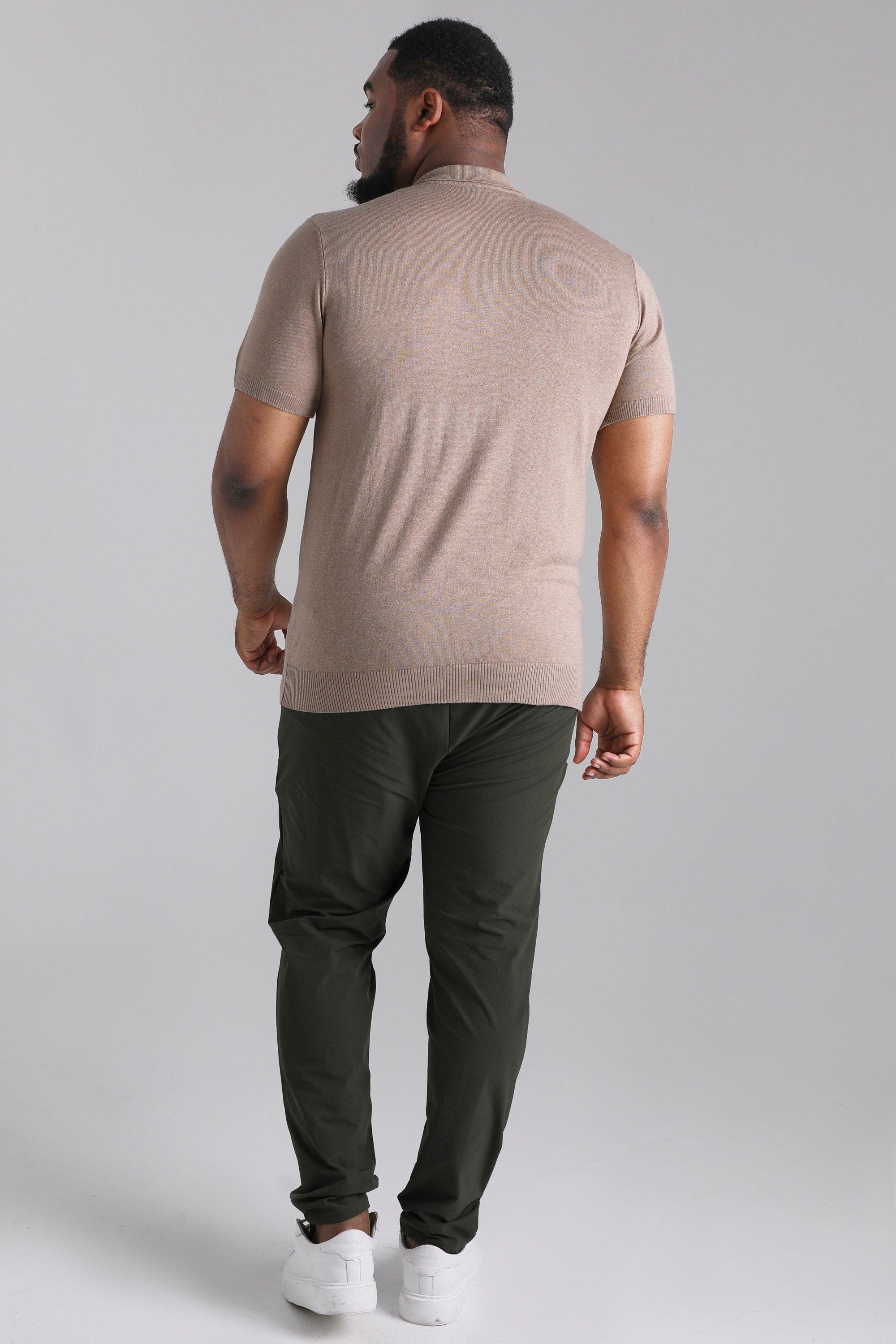 【BAON】[unisex] Peulryu two-way short sleeve knit zip-up Plus Short Sleeve Half Zip Knitted Polo | boohoo IL