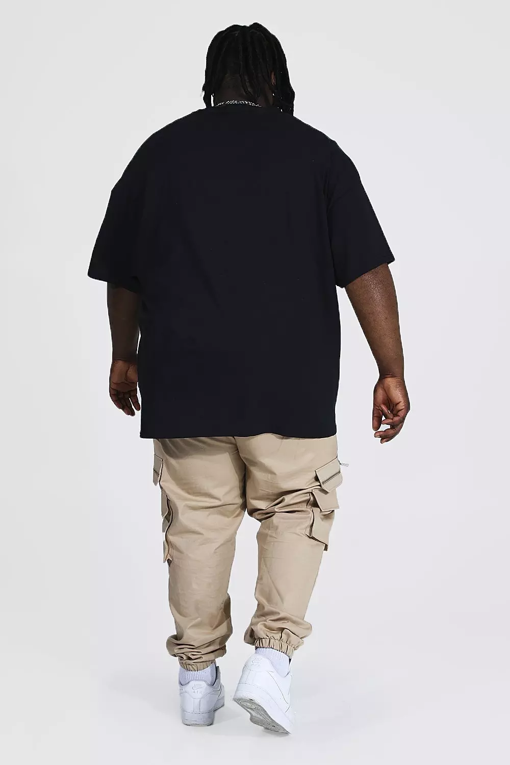 Black Plus Size Line Drawing Face Print T-shirt alternative image