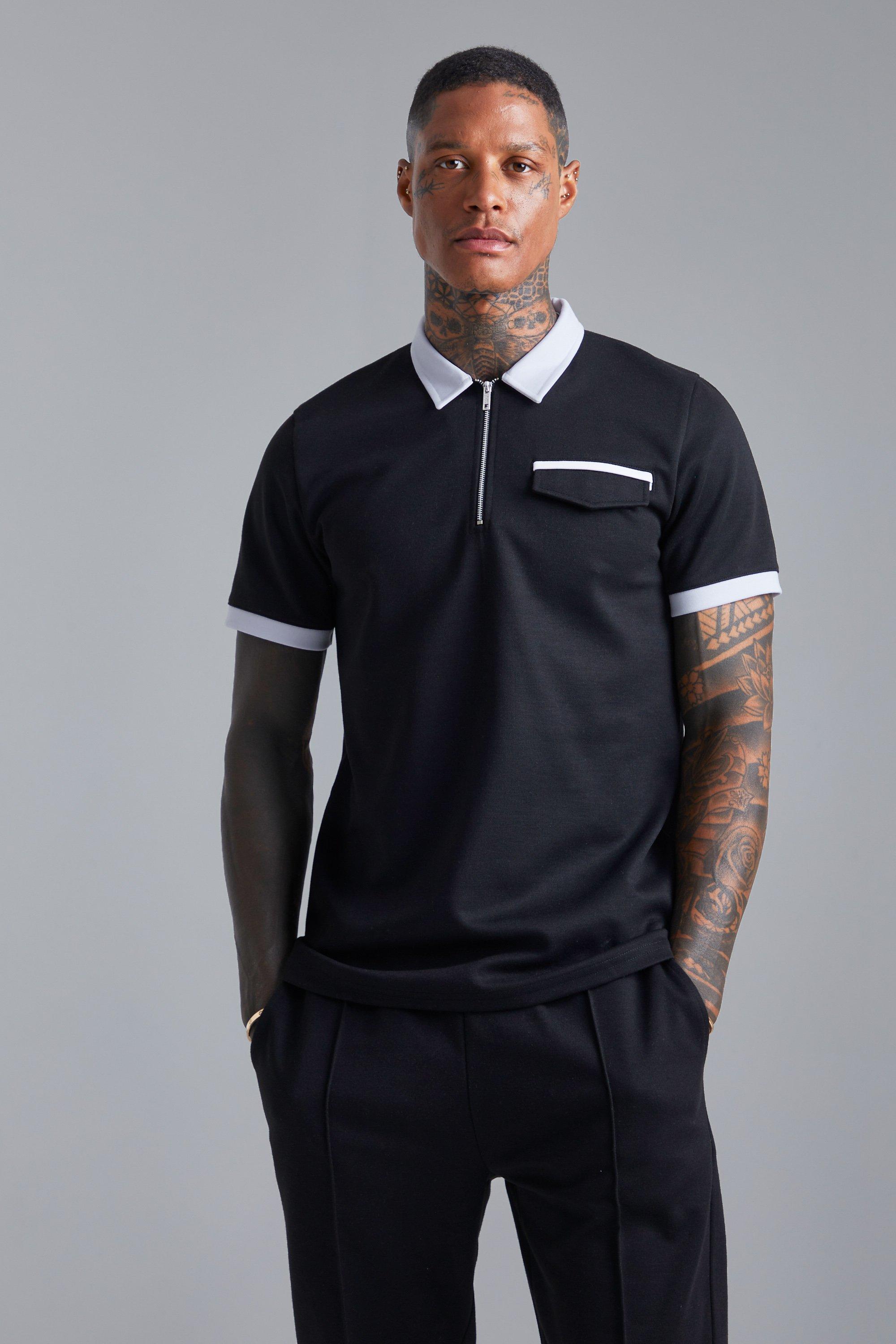 Slim Fit Contrast Polo And Jogger
