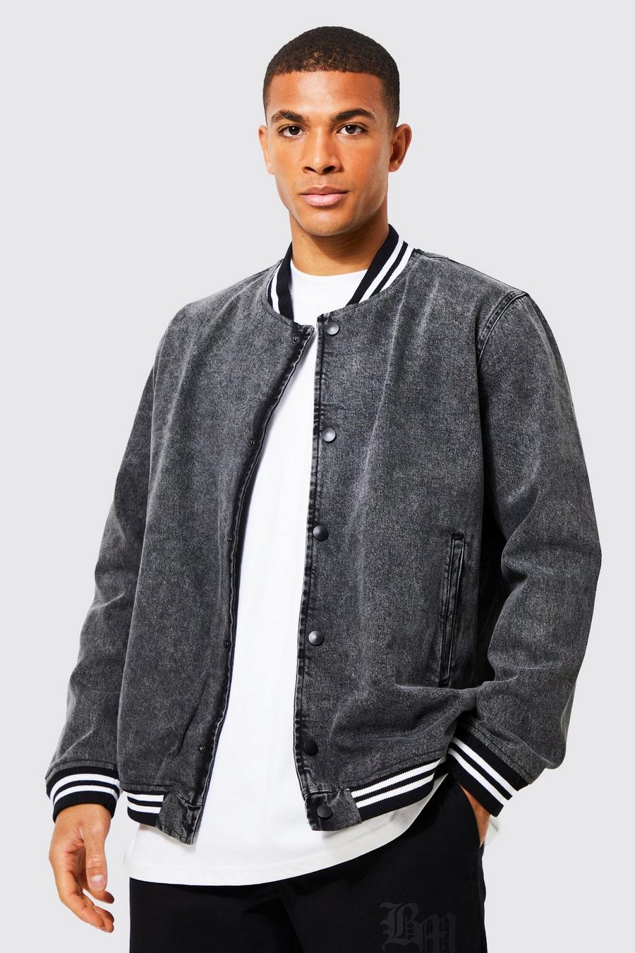 Giacca in denim oversize, Charcoal grey